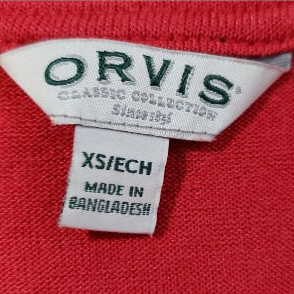 🔹️Orvis Burnt Clay Vneck Tunic Knit Short Sleeve Top XSmall - Picture 8 of 10